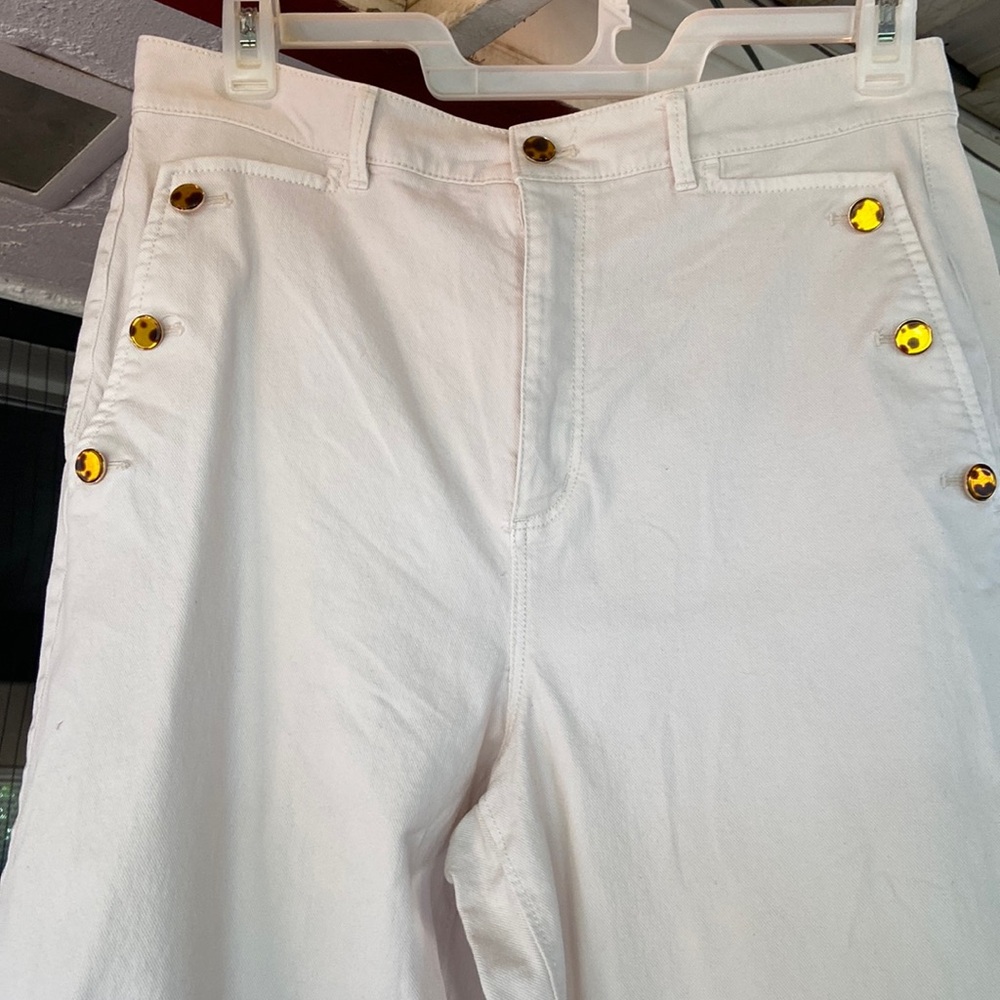 Chic Ann Taylor wide leg pants off white sz12